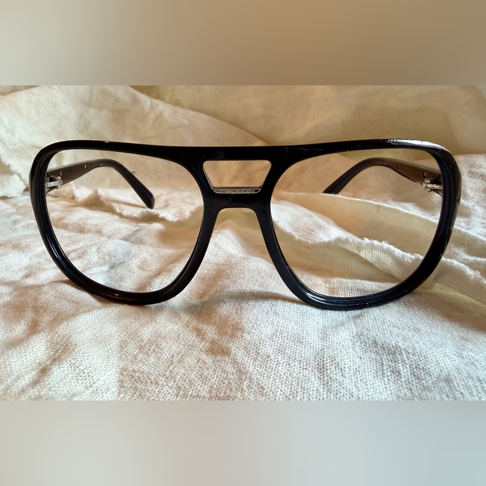 Prada Vintage Oversized Aviator Optical Frame Black **price reflects condition